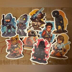 FREE WITH BUNDLE Star Wars Sci-Fi Characters 9 Stickers
